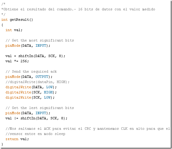 Sensor de humedad y temperatura con arduino y SHT15 - lectura de resultados