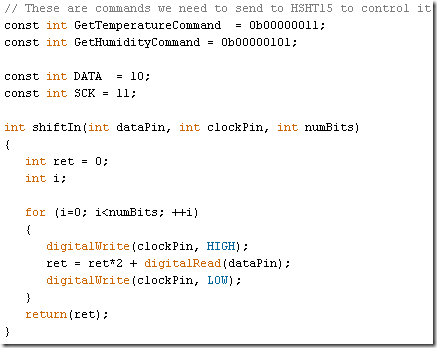 Sensor de humedad y temperatura con arduino y SHT15 - constantes y helpers